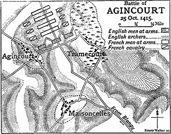 Map: The Battle of Agincourt, 1415