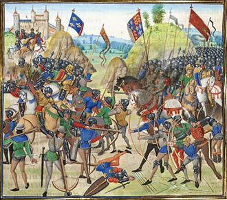 The Battle of Crecy, from a 15th-century French Manuscript