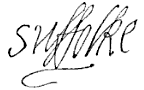 Signature of Lord Thomas Howard, 1st Earl of Suffolk, 1st Baron Howard de Walden