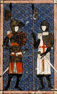 Thomas of Lancaster & St. George. Early 14th-century Manuscript illumination