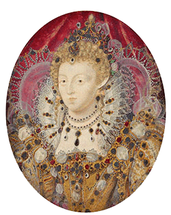 Queen Elizabeth I miniature by Nicholas Hilliard, c.1595-1600.