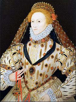 Queen Elizabeth, c. 1575, holding a pomander